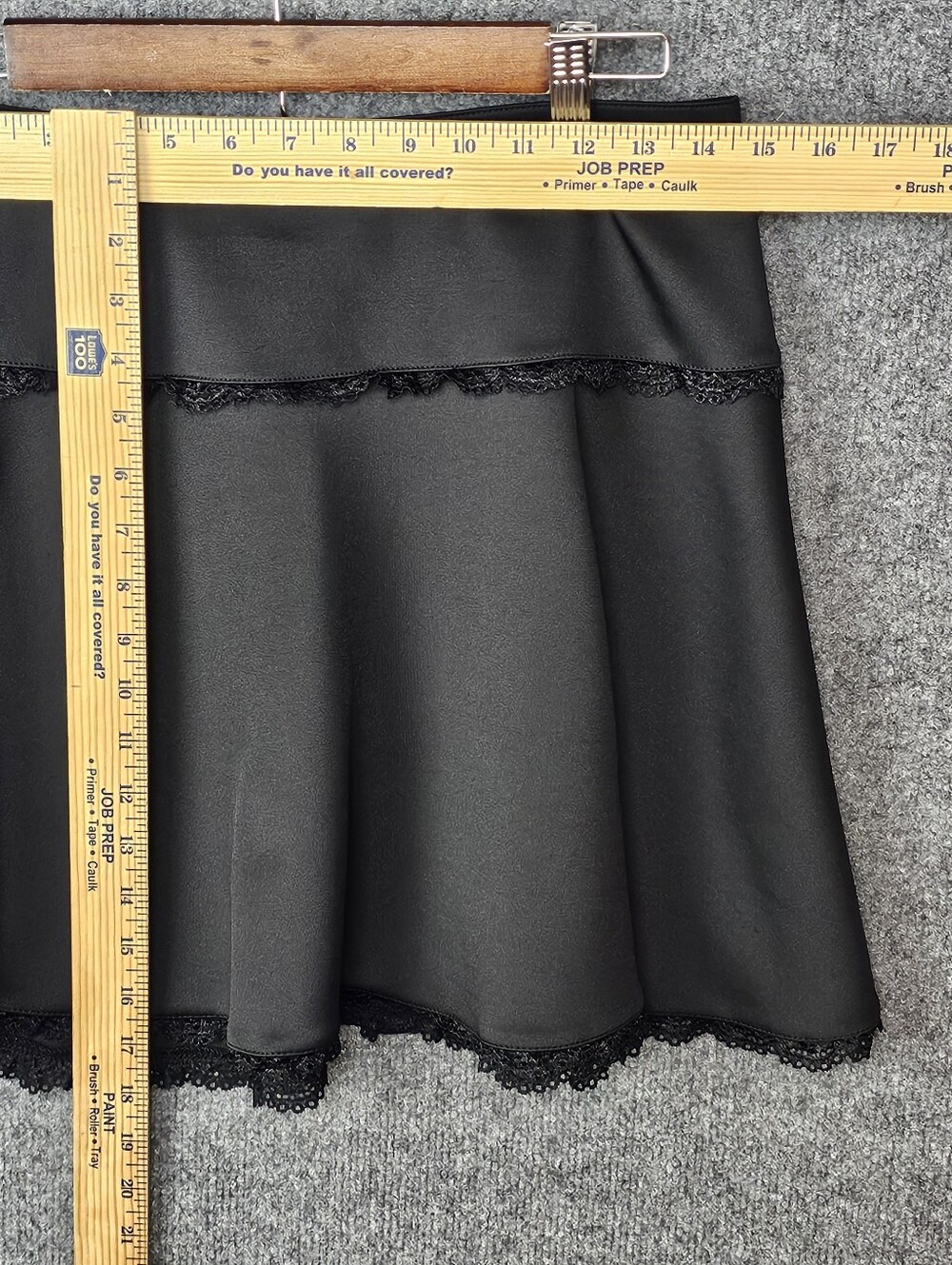 Hot Topic Black Wide Yoke Lace Trim Skater Skirt - Size Medium - Picture 5 of 6